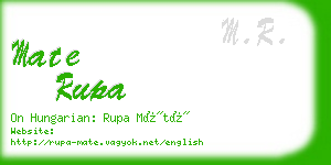 mate rupa business card